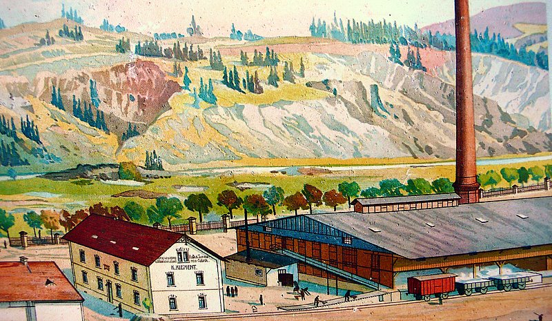 Historická kresba továrny K. Klement